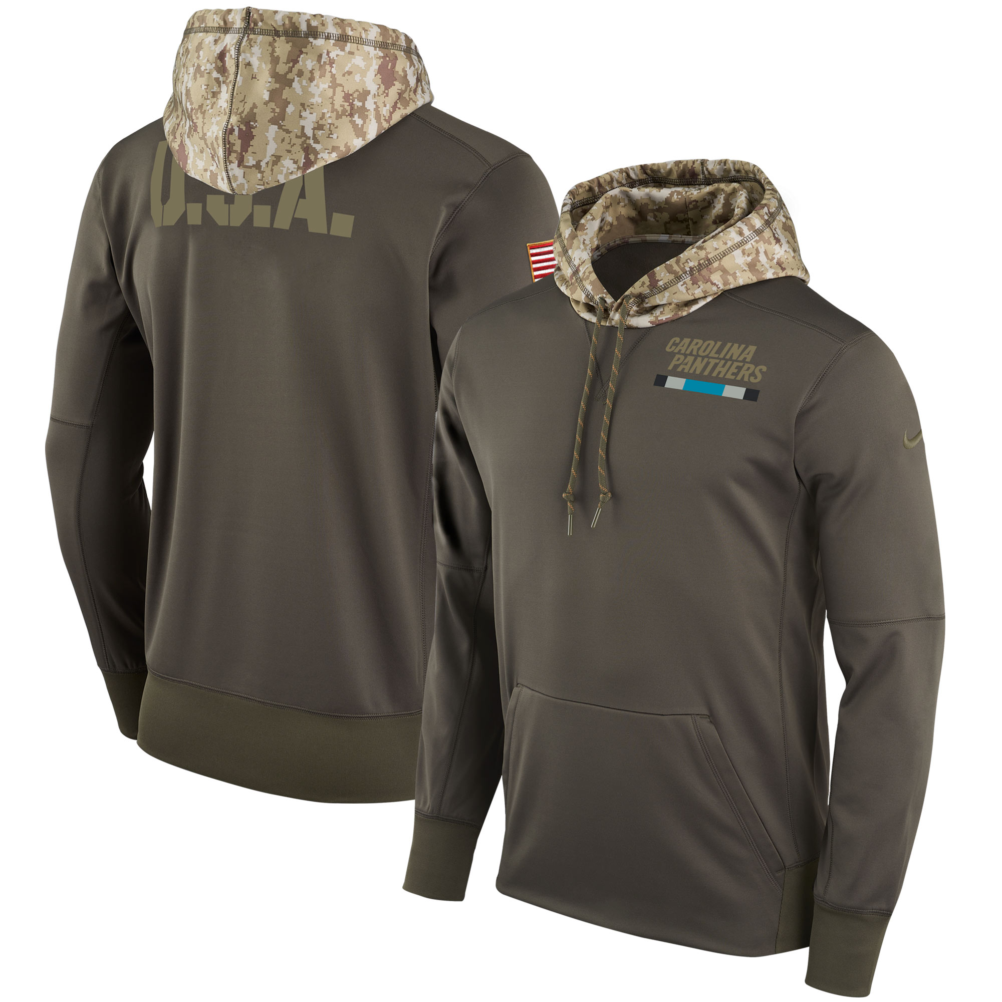 Men NFL Carolina Panthers Nike Olive Salute To Service Hoodie Green->oakland raiders->NFL Jersey